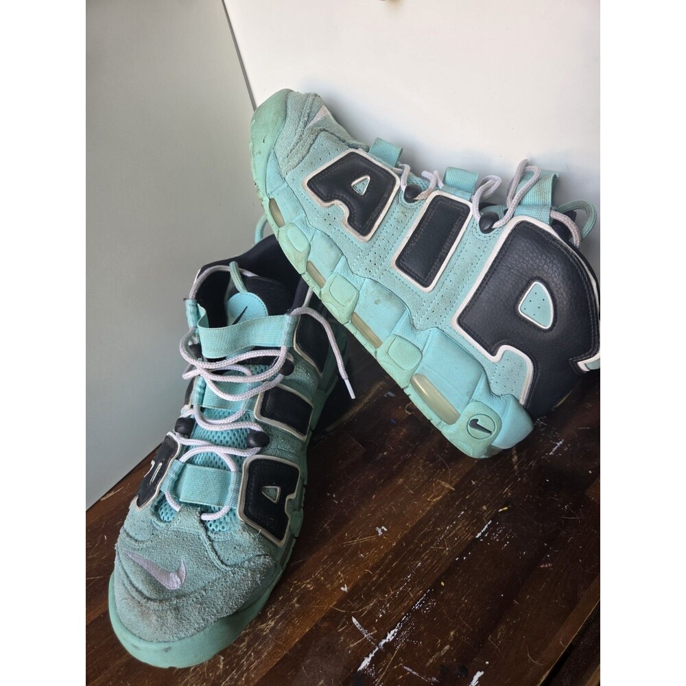 Nike 2019 Air More Uptempo 96 QS Light Aqua Green Black Size 10.5 Mens